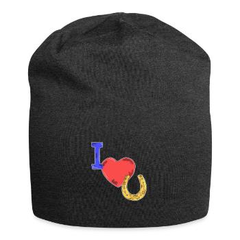 Horses gift idea - Jersey Beanie - charcoal grey - Front