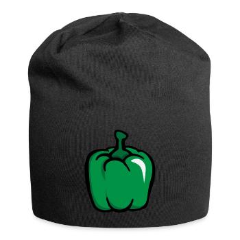 Green peppers green pepper paprica - Jersey Beanie - black - Front