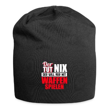 Lustiges Soldaten Sprüche Geschenk - Jersey-Beanie - Schwarz - Vorne