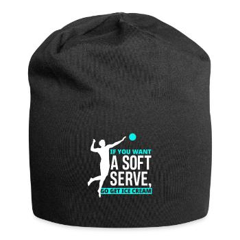 Volleyball Leidenschaft Geschenkidee - Jersey-Beanie - Schwarz - Vorne