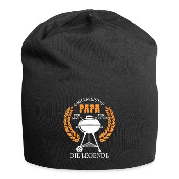 Grillmeister Papa Mann Geschenkidee - Jersey-Beanie - Schwarz - Vorne