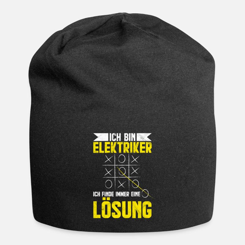 Elektriker Sprüche - Jersey-Beanie - Schwarz