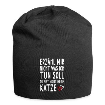 Cat don't tell me what to do funny - Jersey Beanie - black - Front