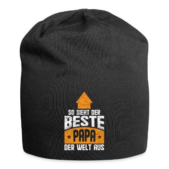 So sieht der beste Papa der Welt aus - Jersey-Beanie - Schwarz - Vorne