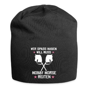 Hobby horsing reiten Hobby horse Steckenpferd - Jersey-Beanie - Schwarz - Vorne