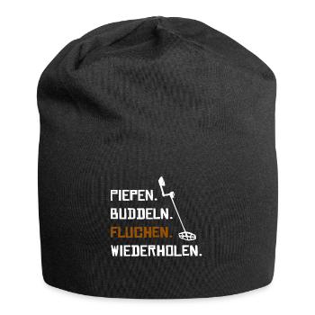 Sondler mit Metalldetektor Sondengänger Geschenk - Jersey-Beanie - Schwarz - Vorne
