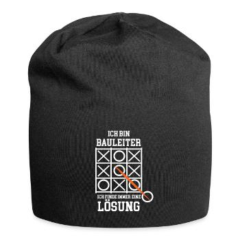 Ich bin Bauleiter | Lustiges Sprüche Geschenk - Jersey-Beanie - Schwarz - Vorne