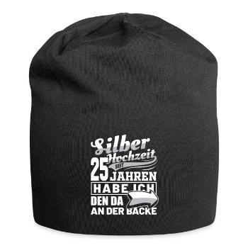 Silver Wedding Wedding Anniversary Marriage Wife Gift Idea - Jersey Beanie - black - Front