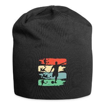 Fußball Fußballspieler Fußballer Verein Mannschaft - Jersey-Beanie - Schwarz - Vorne