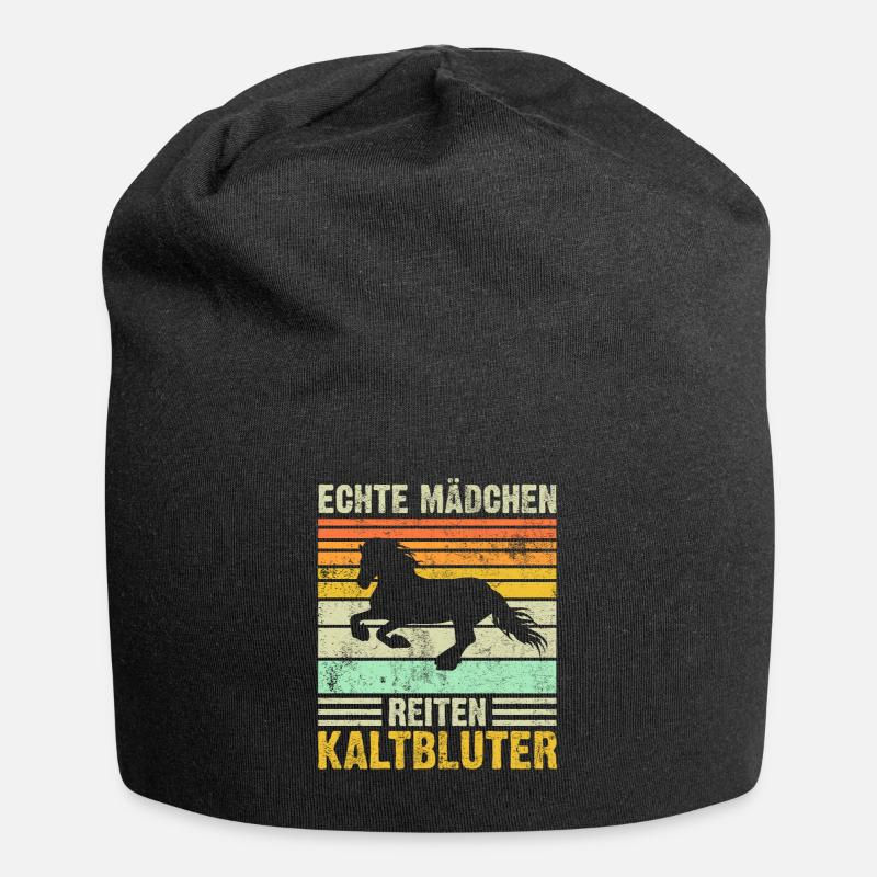 Kaltblüter Kaltblut Pferd Reiter Geschenk - Jersey-Beanie - Schwarz