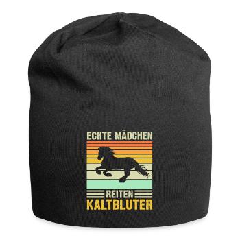 Echte Mädchen reiten Kaltblüter - Jersey-Beanie - Schwarz - Vorne
