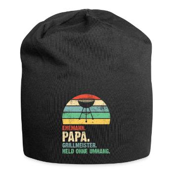 Ehemann Papa Grillmeister Held Retro Vintage - Jersey-Beanie - Schwarz - Vorne