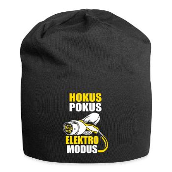 E-Auto Elektromobilität Elektroauto Geschenk - Jersey-Beanie - Schwarz - Vorne