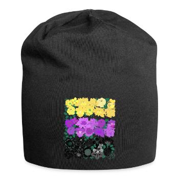 Non binary flower flag - Jersey-Beanie - Schwarz - Vorne