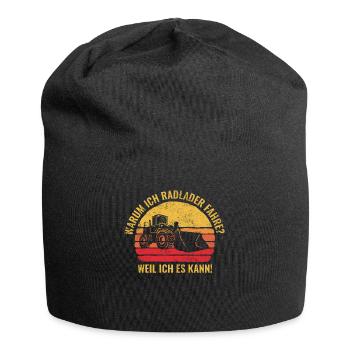 Radlader Bauarbeiter Spruch | Retro Vintage - Jersey-Beanie - Schwarz - Vorne