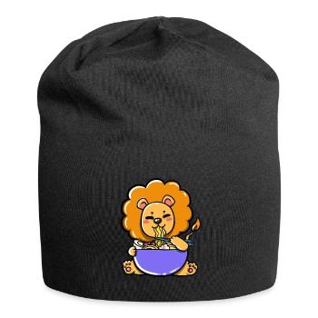 Süßer Löwe isst Ramen Suppe - Jersey-Beanie - Schwarz - Vorne