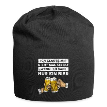 Bier - Lustige Geschenkidee mit Bier Spruch - Jersey-Beanie - Schwarz - Vorne