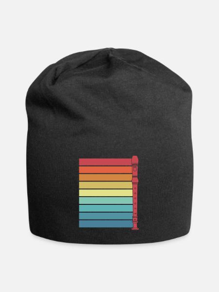 Blockflöte Retro - Jersey-Beanie - Schwarz