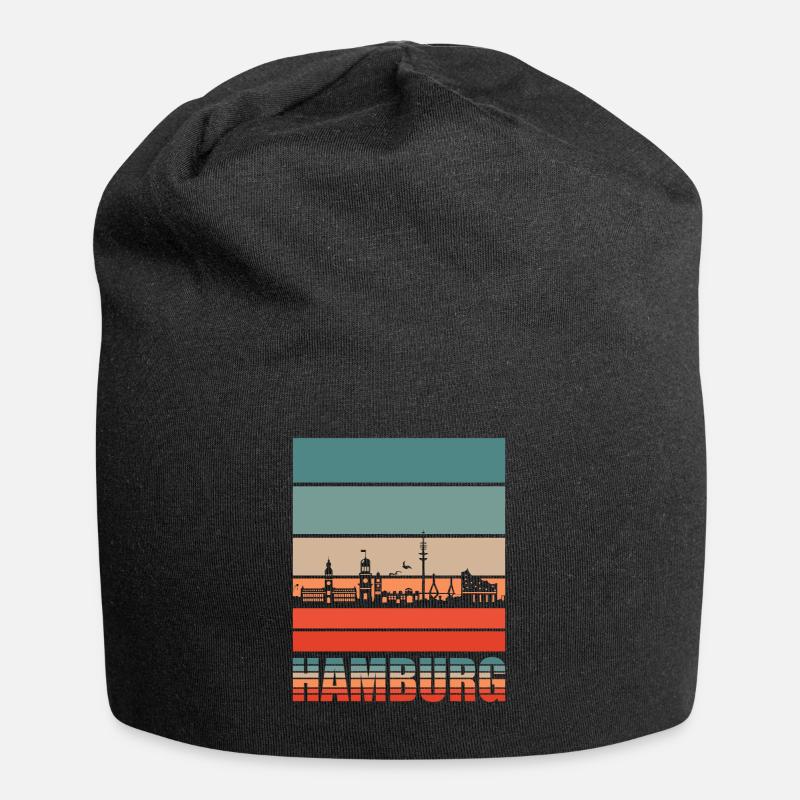 Hamburg HH Hansestadt Hamburger Geschenk - Jersey-Beanie - Schwarz