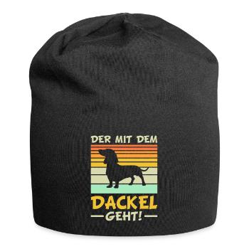 Dackel Geschenke | Lustiger Dackel Spruch - Jersey-Beanie - Schwarz - Vorne