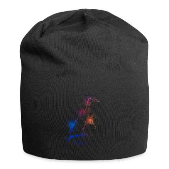 Farbenfrohe Laufente - Jersey-Beanie - Schwarz - Vorne