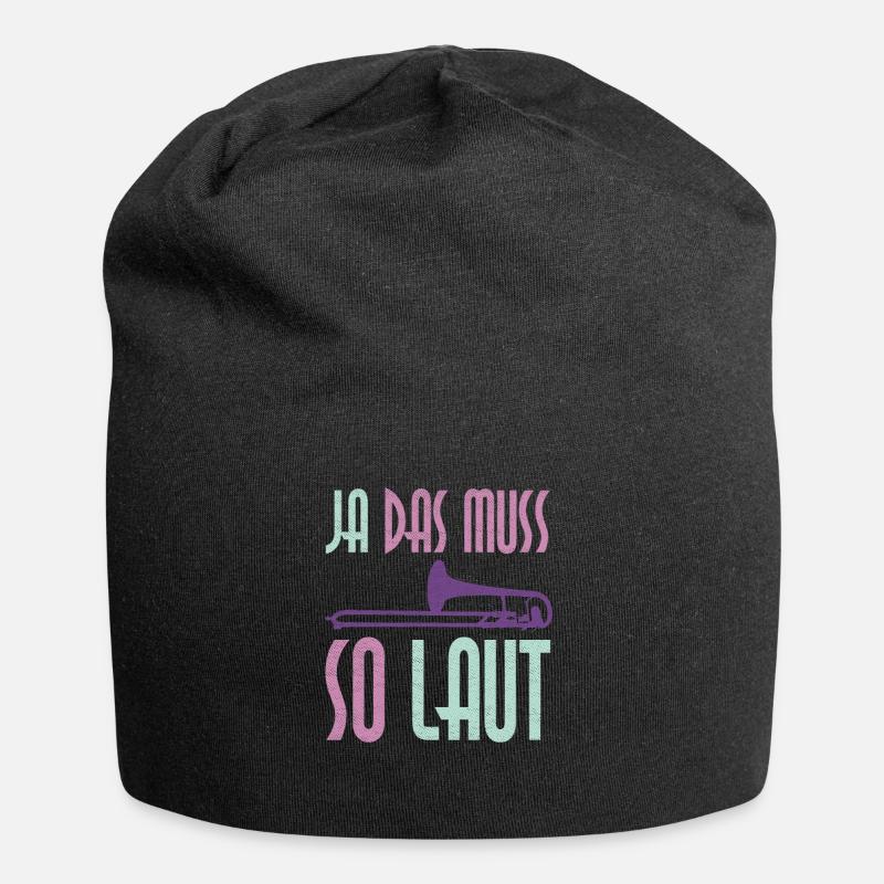 Posaune - Jersey-Beanie - Schwarz