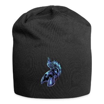 Krähe auf Helm eines Spartaner - Jersey-Beanie - Schwarz - Vorne
