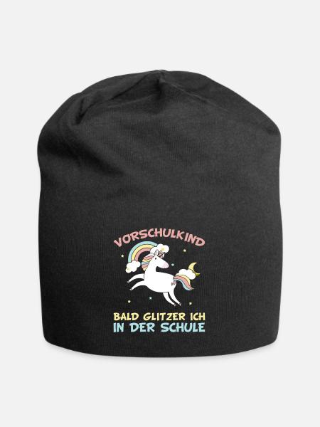 Vorschulkind Schule Vorschule Einhorn Mädchen - Jersey-Beanie - Schwarz