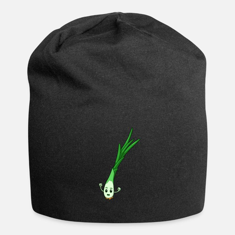 Comic Frühlingszwiebel - Jersey-Beanie - Schwarz