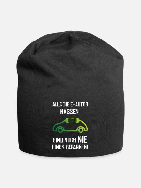 Elektroauto E-Auto Strom - Jersey-Beanie - Schwarz
