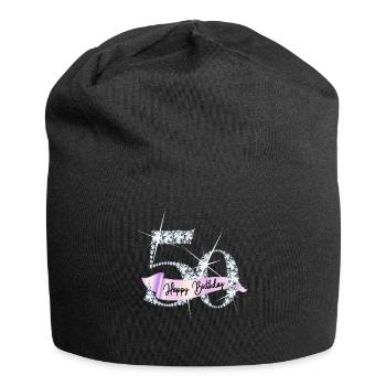 Happy Birthday 50. Geburtstag Geschenk Diamanten - Jersey-Beanie - Schwarz - Vorne