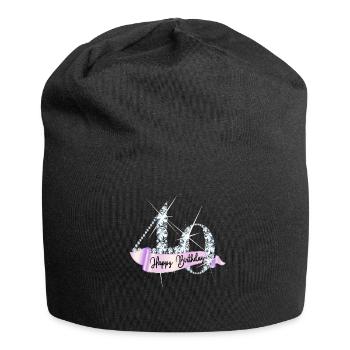 Happy Birthday 40. Geburtstag Geschenk Diamanten - Jersey-Beanie - Schwarz - Vorne
