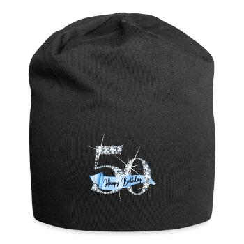 Happy Birthday 50th Birthday Gift Diamond Glamour - Jersey Beanie - black - Front