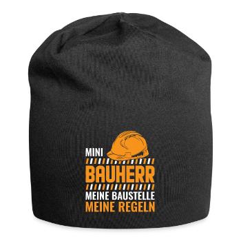 Kinder Baustelle Bauherr Geschenk - Jersey-Beanie - Schwarz - Vorne