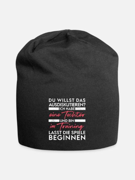 Du willst das ausdiskutieren - Vater Tochter - Jersey-Beanie - Schwarz
