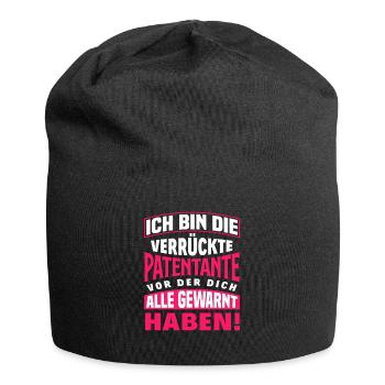 Patentante Taufe Patentanten Geschenk - Jersey-Beanie - Schwarz - Vorne