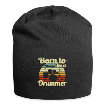 Born to be a Drummer Drums Musical Instrument - Jersey Beanie - black - Front