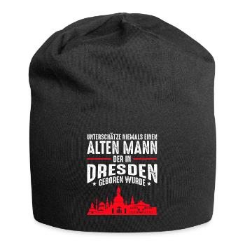 Lustiges Dresden Stadt Männer Sprüche Geschenk - Jersey-Beanie - Schwarz - Vorne
