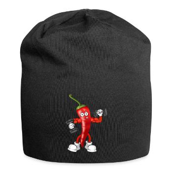 Vegan Vegan Bodybuilding Piment Rouge - Bonnet en jersey - noir - Devant