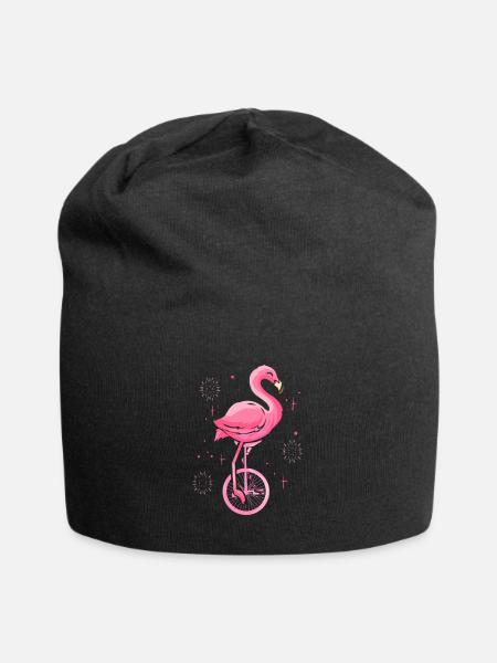 Einrad Flamingo - Einrad Fahren - Jersey-Beanie - Schwarz