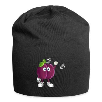 Vegan Vegan Bodybuilding Champignon Prune - Bonnet en jersey - noir - Devant