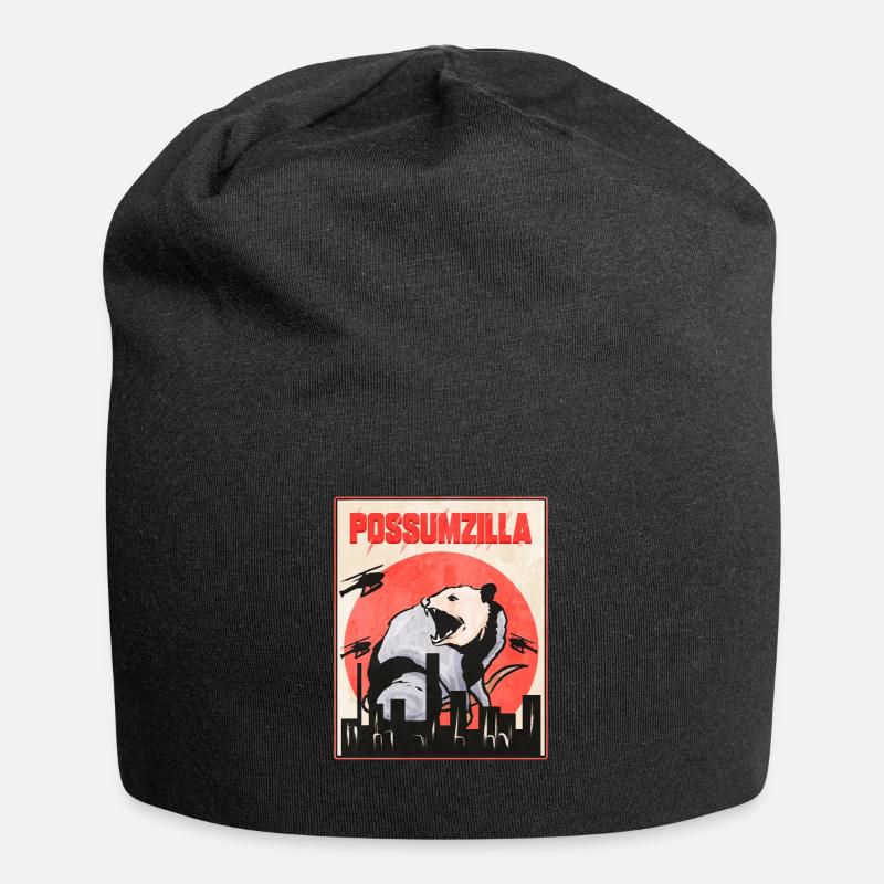Possumzilla - Lustiges Trash Gang Opossum - Jersey-Beanie - Schwarz