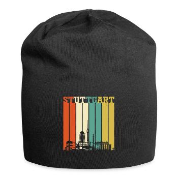 Stuttgart | Stuttgart Geschenk Skyline - Jersey-Beanie - Schwarz - Vorne