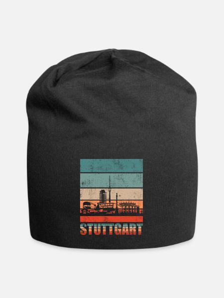 Stuttgart Skyline Geschenkidee - Jersey-Beanie - Schwarz