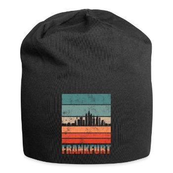 Frankfurt Skyline | Frankfurt Vintage Geschenk - Jersey-Beanie - Schwarz - Vorne