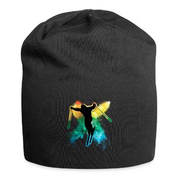 cool freeski vacances d’hiver ski coloré - Bonnet en jersey - noir - Devant