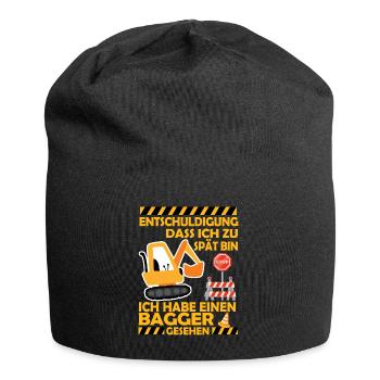 Ich habe einen Bagger gesehen Kinder Baustelle - Jersey-Beanie - Schwarz - Vorne