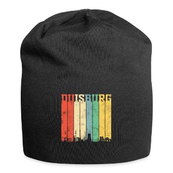 Duisburg | Retro Vintage - Jersey-Beanie - Schwarz - Vorne