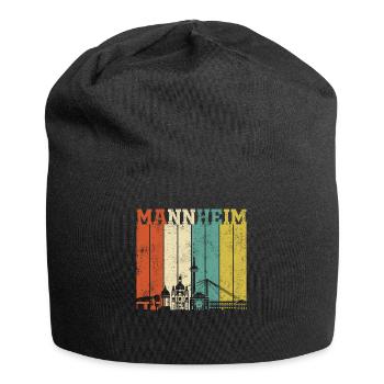 Retro Mannheim Skyline - Jersey-Beanie - Schwarz - Vorne