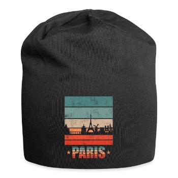 Städte Skyline Paris - Jersey-Beanie - Schwarz - Vorne